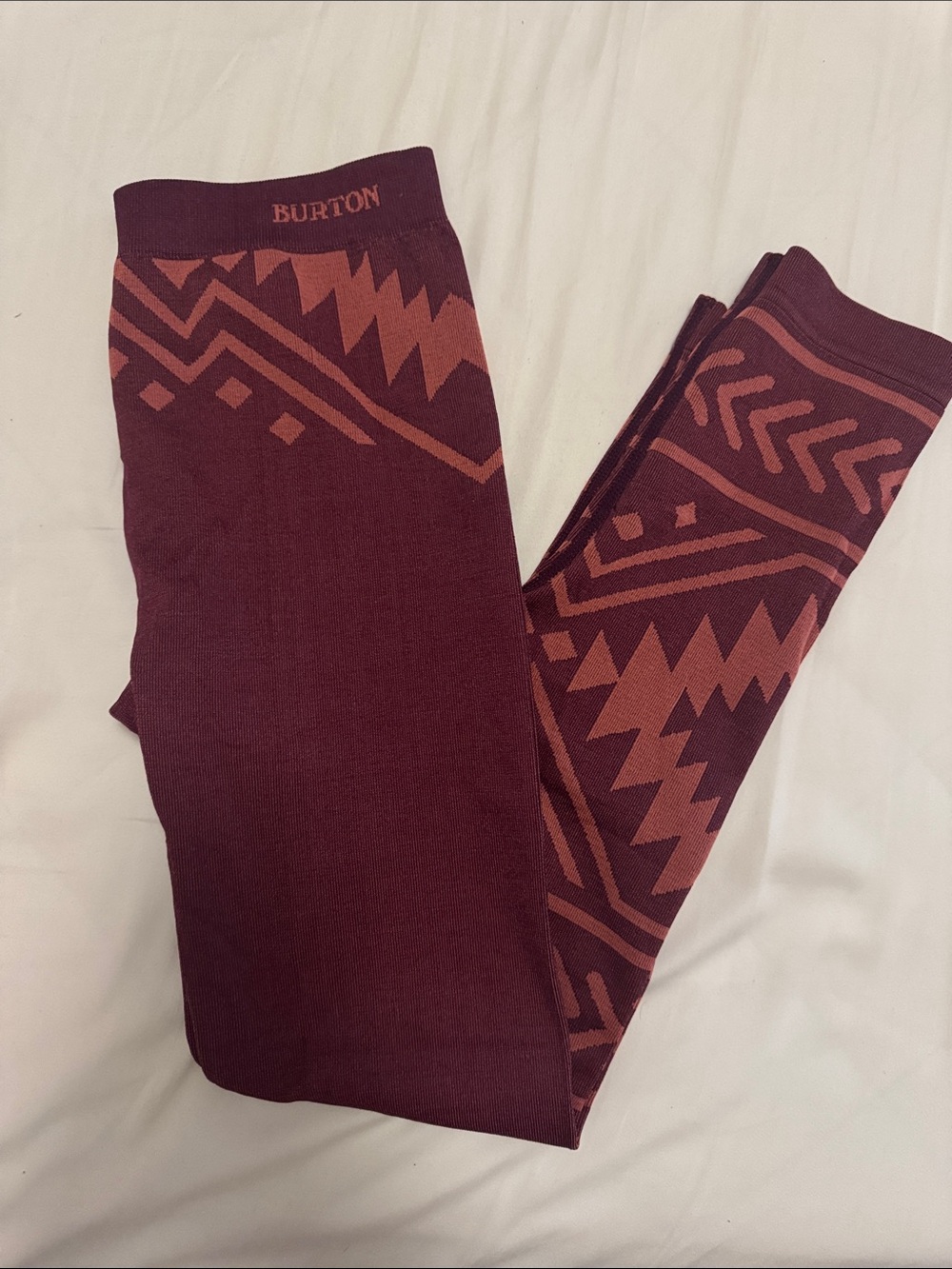 Burton Maroon and Rust Aztec women’s' Leggings